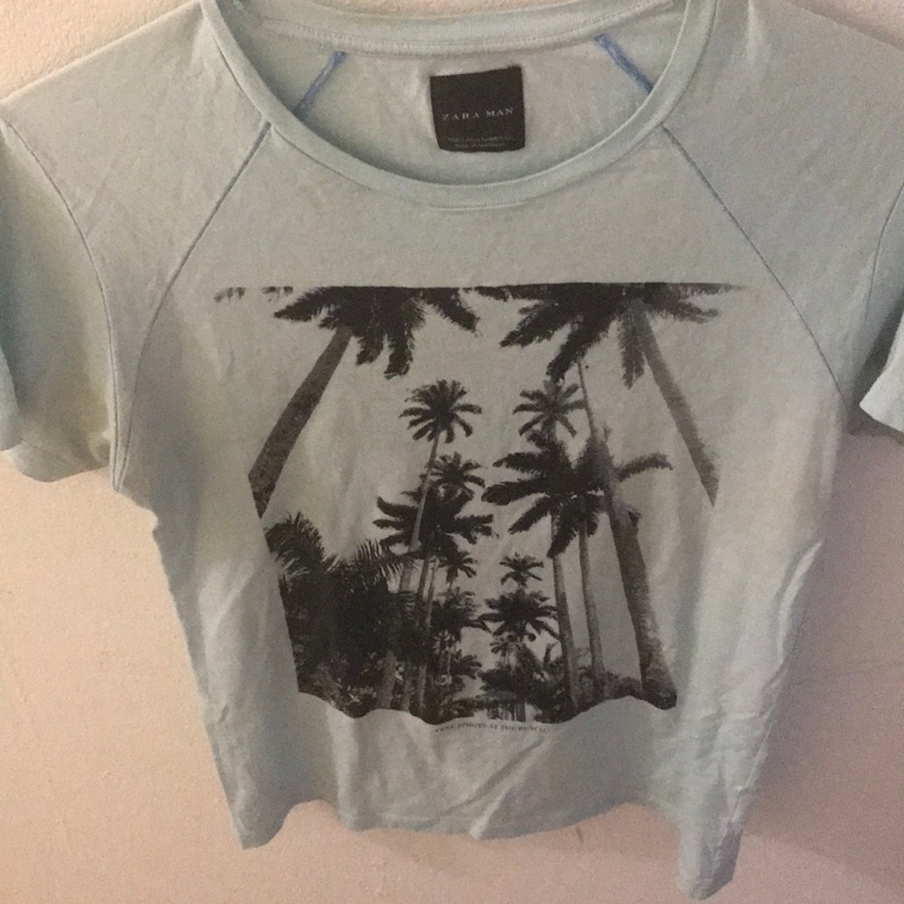 Light Blue Zara Beach T Shirt